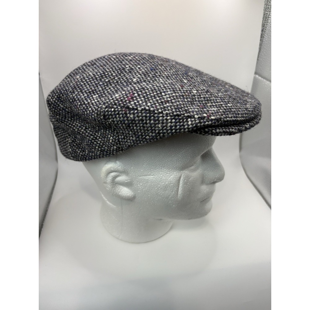 Vintage LL Bean Hanna Hats Donegal Wool Newsboy Cap XL Made Ireland Tweed